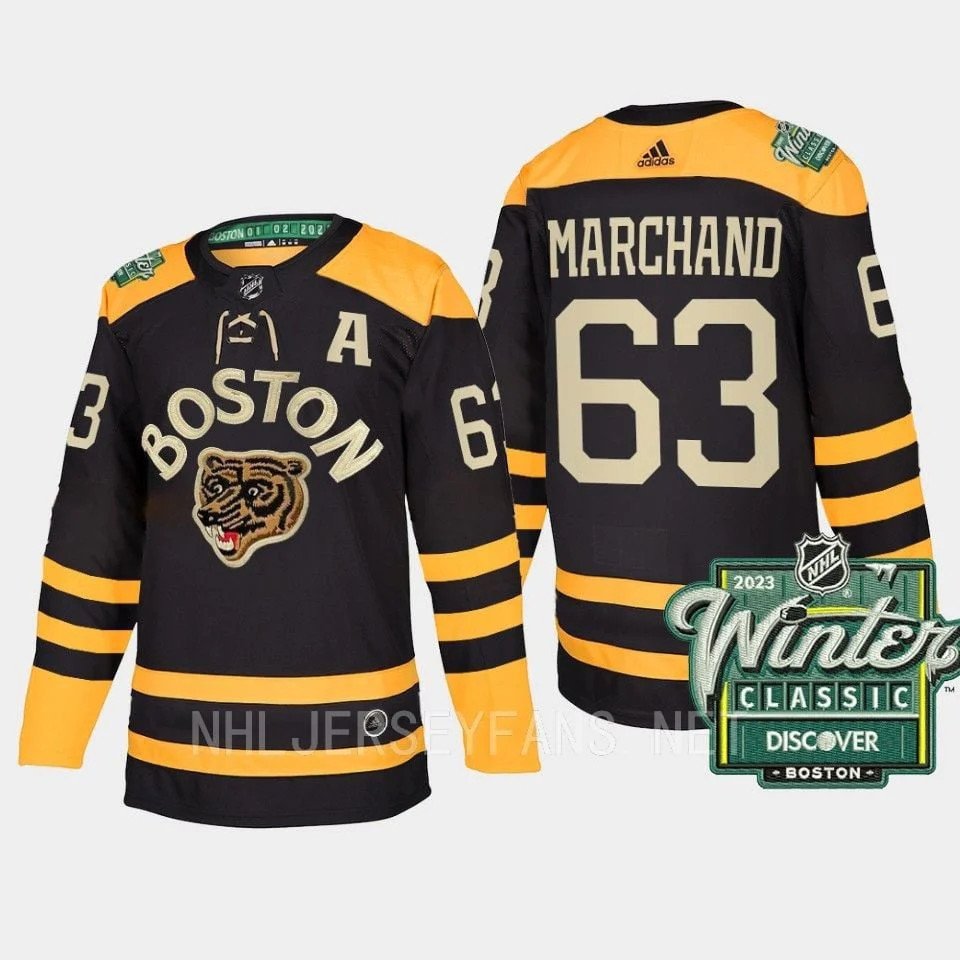 Boston Bruins #63 Brad Marchand Winter Classic Authentic Stitched Jersey Black