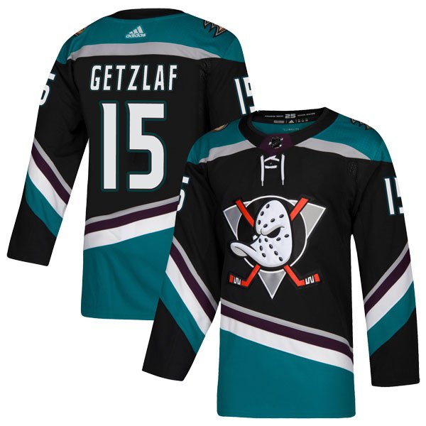 Anaheim Ducks #15 Men's Ryan Getzlaf Teal Alternate Authentic Stitched Hockey Black Jersey
