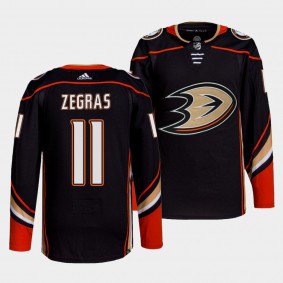 Men's Anaheim Ducks #11 Trevor Zegras Black Home Authentic Stitched Hockey Jersey
